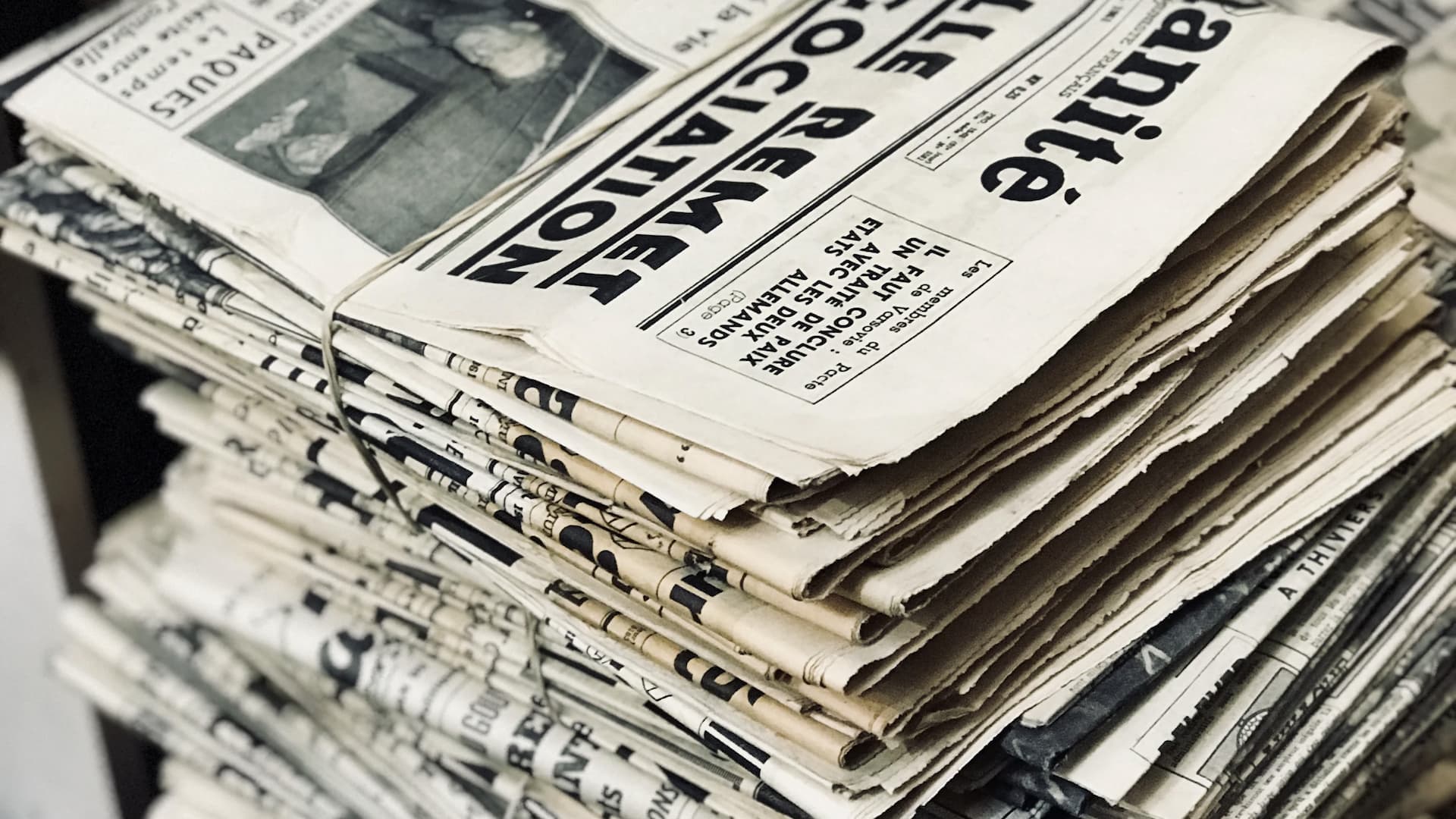 Stack of newspapers