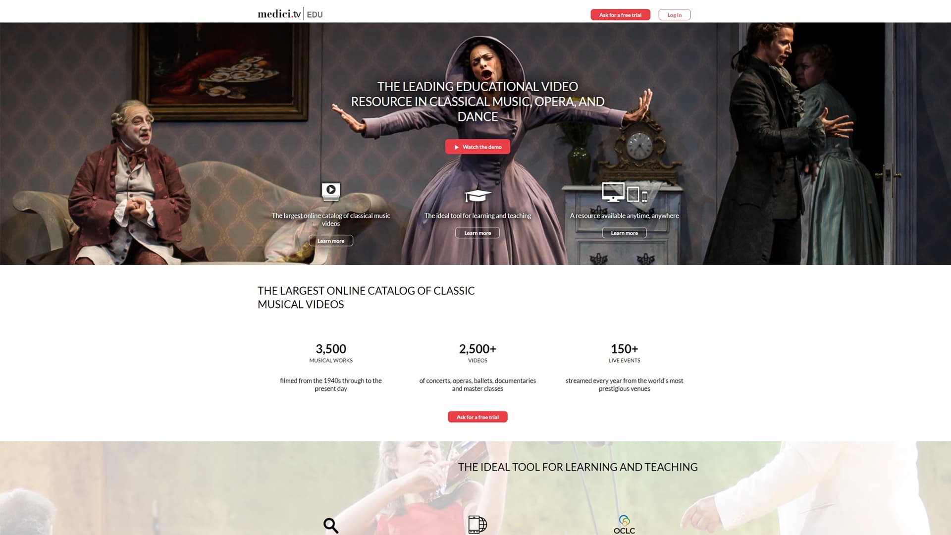 Medici homepage screenshot