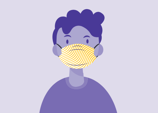 illustration of person wearing mask