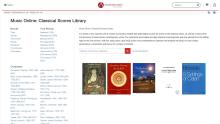 Screenshot of the Music Online: Classical Scores Library homepage